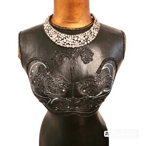 New HEIDI DAUS Artistry Swarovski Crystal Fantasy Florals Choker Collar Necklace